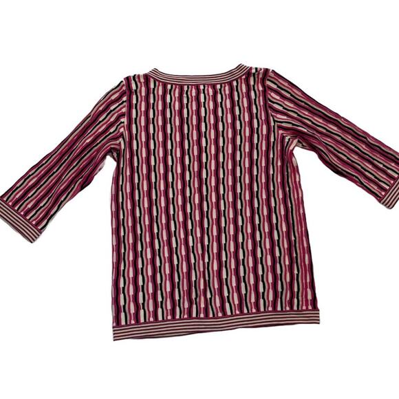 Sigrid Olsen Silk Blend 3/4 Sleeve Textured Gold Button Cardigan Pink Neutral XS - Picture 5 of 12